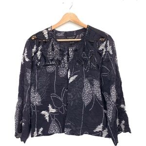 Citron Santa Monica Navy Blue White Floral
Butterfly Kimono Bamboo Large